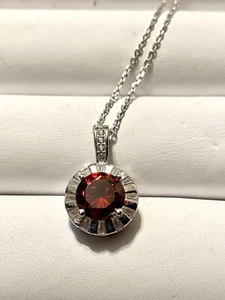 RUBY NECKLACE 925 Sterling Silver - Picture 1 of 4
