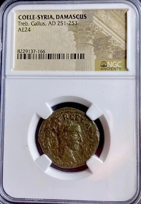 Trebonianus Gallus Genuine NGC Certified Ancient Roman Coin 251-253 AD AE24 - Image 1 of 4