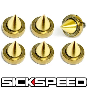 6 PC 24K 5MM WINDSCREEN FENDER WASHER BOLT KIT W 24K GOLD SPIKES MOTORCYCLE M6 - Picture 1 of 1