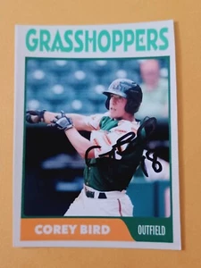 Corey Bird Signed 2.5" x 3.5" Custom Photo Card - Greensboro Grasshoppers - Picture 1 of 1