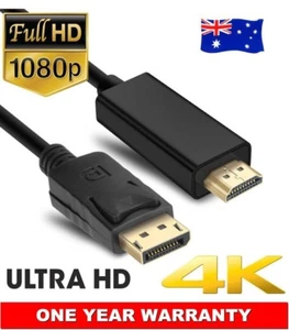 1.8m Displayport Display Port DP to HDMI Cable Male to Male Full HD High Speed - Picture 1 of 9