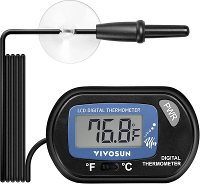 Aquarium Thermometer Fish Digital Temperature, LCD, Suction Cup-Turtle, Accurate - Image 1 of 4