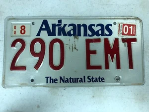 August 2001 ARKANSAS Natural State License Plate 290-EMT Medic EMT Nurse - Picture 1 of 1