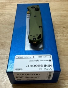 Benchmade Mini Bugout 533SL-10 Woodland Green Drop-point S90V - Picture 1 of 2