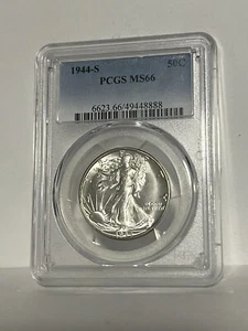 1944 S WALKING LIBERTY HALF DOLLAR 50C PCGS CERTIFIED MS 66 MINT STATE UNC - Picture 1 of 2