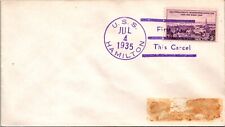 USS Hamilton 1935 - First Day This Cancel - F74396