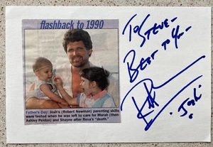 Robert Newman Signed / Inscribed Card 4”X6” Josh On Guiding Light Santa Barbara - Picture 1 of 1