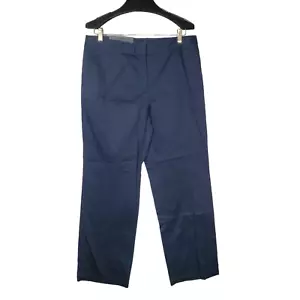 Neu mit Etikett Liz Claiborne Jackie Hose Gr. 14 Petite marineblau vorne flach gerades Bein - Bild 1 von 5