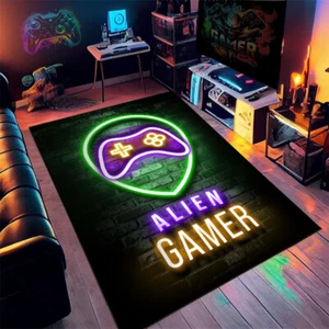 Alien Gamer Rug Doormat Bedroom Floor Mat Carpet Decor Game Room Living Room - Picture 1 of 10