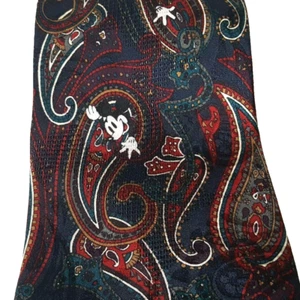 Cravatta vintage Topolino cravatta paisley The Disney Store rosso navy verde - Foto 1 di 3