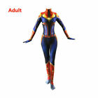 Captain Marvel Cosplay Costume Lycra Jumpsuit Party Fancy Bodysuit Birthday Uk