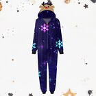 Family Christmas Pajamas 2022 Classic Print Hooded Jumpsuit Holiday Outfit