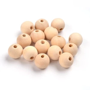 Lot of 50 Natural Raw Round Wooden Beads 12 X 11MM Art Jewelry Kids - Picture 1 of 1