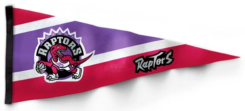 Rare Cdn Release TORONTO RAPTORS Retro-1990s-Dino-Style Premium Felt NBA PENNANT Cover