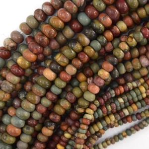 Cuentas espaciadoras de jaspe natural Picasso Rondelle de 4/6/8/10 mm para hacer joyas hágalo usted mismo - Imagen 1 de 11