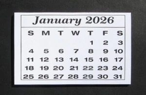 CALENDAR TEAR OFF MINI PADS FOR 2026 MONTH TO VIEW - Pack of 10 - AUST MADE - Picture 1 of 6