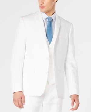 Bar Iii Mens Slim fit Suit Jacket Blazer 38 R White Solid - Image 1 of 4