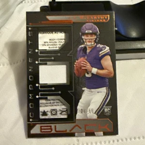 2024 Panini Black RC Components Triple Laundry TAG Patch #26/50 J.J. McCarthy - Picture 1 of 5