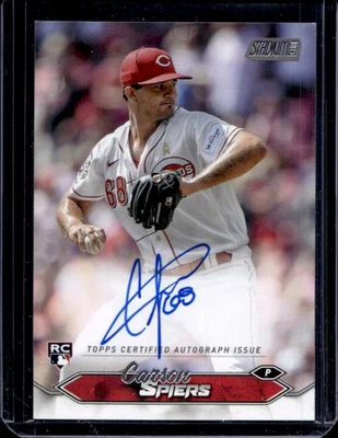 2024 Stadium Club Carson Spiers Auto RC Rookie #SCBA-SPI Reds - Image 1 of 2