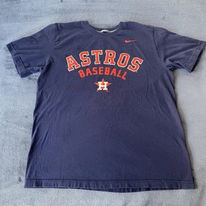 Nike Houston Astros Men’s Short Sleeve Blue Logo T-Shirt Large - Picture 1 of 10