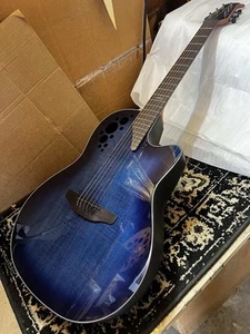 Ovation Celebrity Elite Plus 2024 Limited E-Acoustic Guitar CE44P-BLFL - Blue Fl - Picture 1 of 5