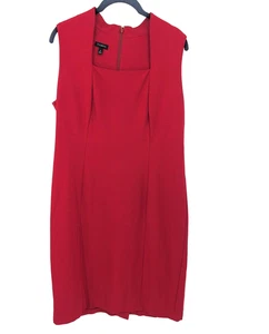 Talbots Dress Womens Size 12 Red Sleeveless Sheath Stretch Career Work Office - Picture 1 of 10