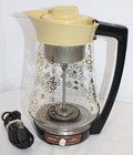 Vintage Sunbeam 12 Cup Glass Pot Coffee Percolator AP-Z Tested! Gold Flowers