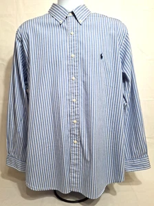 Vintage 1990s Ralph Lauren Stripe Shirt Mens Button Down Long Sleeve Shirt XL - Picture 1 of 4