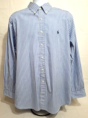 Vintage 1990s Ralph Lauren Stripe Shirt Mens Button Down Long Sleeve Shirt XL - Image 1 of 4