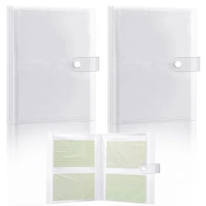 2 Pcs Index Cards Holder Clear Plastic Organizer Pouches Book Binder 80 Page ... - Picture 1 of 7