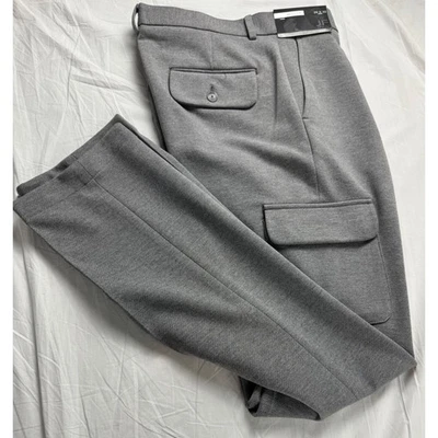 Pantalones chinos de vestir de sarga gris calce regular cargo para hombre J. Ferrar 29 x 32 nuevos con etiquetas $80 Foto 1 de 4