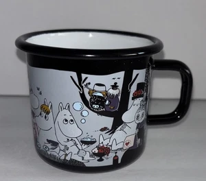Taza de café esmaltada Muurla Moomin tienda Mooola picnic negra limitada - Imagen 1 de 4