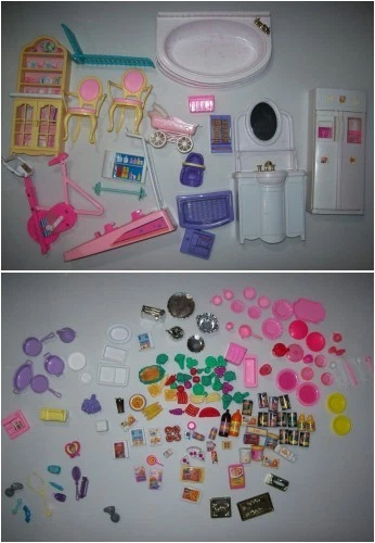 Lote Mixto de Accesorios para Juegos Barbie, Vintage Años 90 Foto 1 de 4