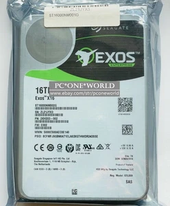 ST16000NM002G Seagate 16TB Exos X16 512e 3.5 SAS12Gbs Enterprise Hard Drive - Afbeelding 1 van 3