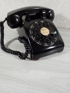 Vintage Klingelanlage Western Electric F 1 schwarz Bakelit 80er Jahre Ära Drehtelefon - Bild 1 von 6