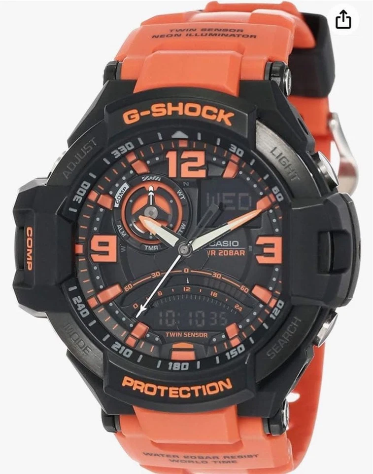 Casio G-Shock Gravitymaster Doble Sensor GA-1000-4A Naranja Nuevo Tarifas de Aduana de EE. UU. Foto 1 de 4