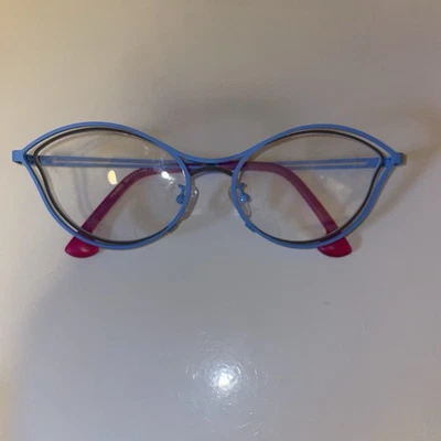 Jeanie Cat Eyes Titanium Glasses Light Blue & Pink - Image 1 of 4