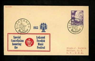 Postal History Sweden #389 Swedish Music Festival Pictorial 1955 Leksand - Image 1 of 2