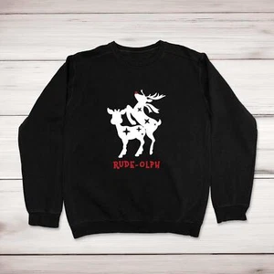 Rude-olph Christmas Jumper - Picture 1 of 3