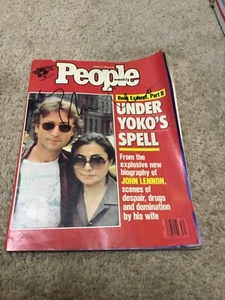 YOKO ONO autographed Signed people magazine with John Lennon art very rare - Picture 1 of 4