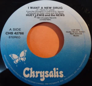 HUEY LEWIS & THE NEWS ~ I Want A New Drug  ~ 45rpm Record in Canada - Picture 1 of 2
