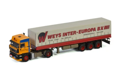 1:50 Model WSI For DAF 3600 SPACE CAB 4X2 CURTAINSIDE TRAILER CLASSIC-3 AXLE - Image 1 of 3