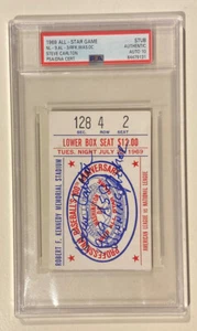 HOF Steve Carlton Signed 1969 Baseball All-Star Game Ticket PSA/DNA Certified 10 - Picture 1 of 5