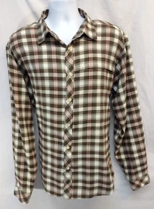 Camisa de franela con botones Exofficio marrón a cuadros senderismo camping para hombre XL - Imagen 1 de 9