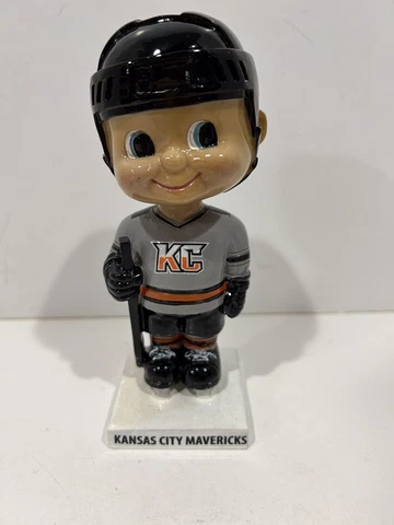 RARE Vintage Style KC Kansas City Mavericks Bobblehead Hockey 5 3/4” Tall Cover