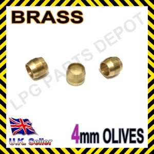 4mm Standar Olives Brass SET of 3 gas compression fittings pipe LPG GPL auto car - Picture 1 of 1