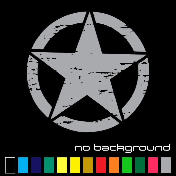 Calcomanía de vinilo adhesiva de estrella del ejército envejecida para capó de puerta de camión de coche militar Jeep Foto 1 de 1