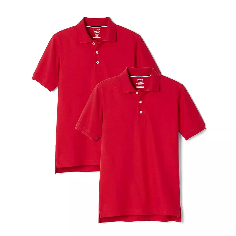 French Toast Boys Short Sleeve Polo School Uniform RED 2 Pack - Image 1 of 1