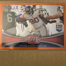 2012 Topps Chrome Orange Refractors Giants Football Card #76 Jason Pierre-Paul