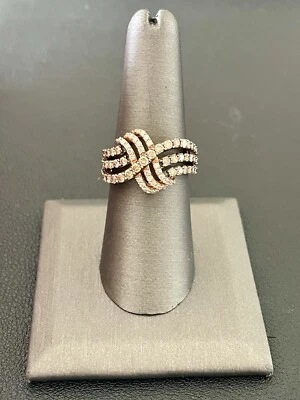 Anel Le Vian ouro rosa 14K 1,25 CTW diamante branco e chocolate tamanho 7 (B24) - Imagem 1 de 4